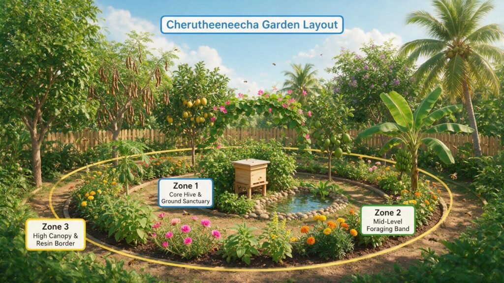A Kerala home garden planted for stingless bees