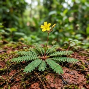 Mukkutti (Biophytum sensitivum) — tiny yellow flower the stingless bee visits